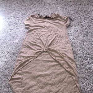 Tan high low shirt